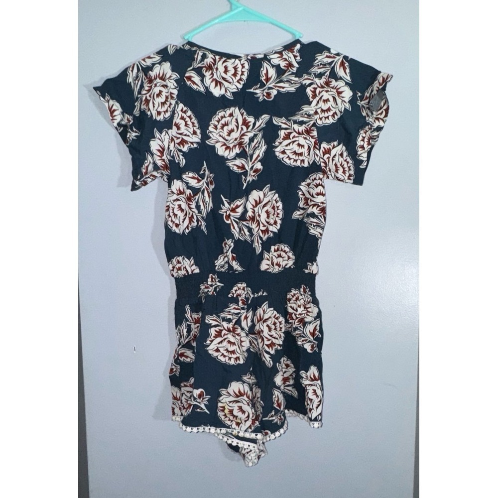 Matilda Jane 435 Brilliant Daydream size 8 floral teal romper Pom trim - Picture 4 of 9